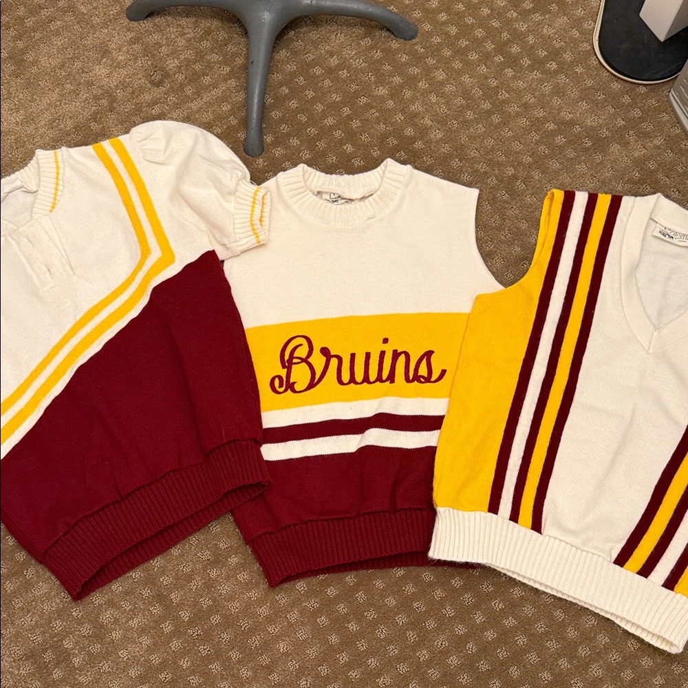 Coleman Knitting Mills Women's Cheer Sweaters-Burgundy/Yellow Halloween Costume